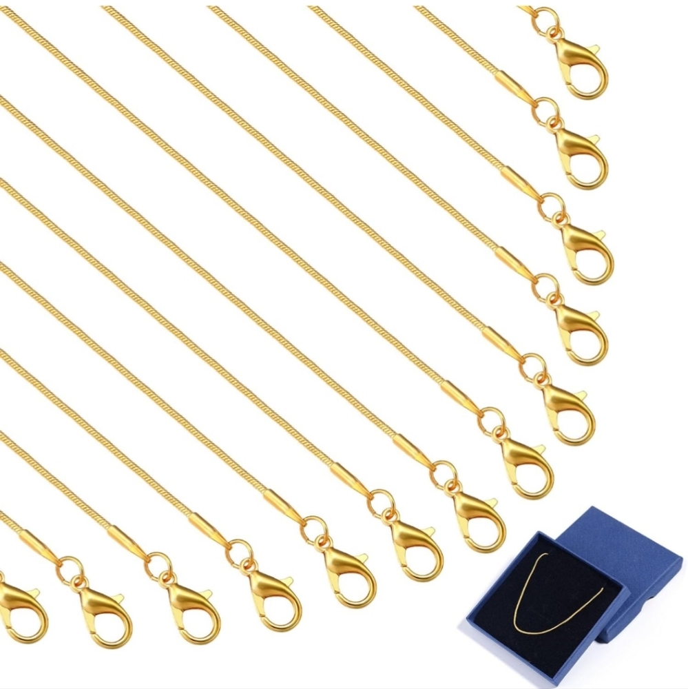 Gold Plated 18" Snake Chain 1.2mm Thickness. Qty - 1